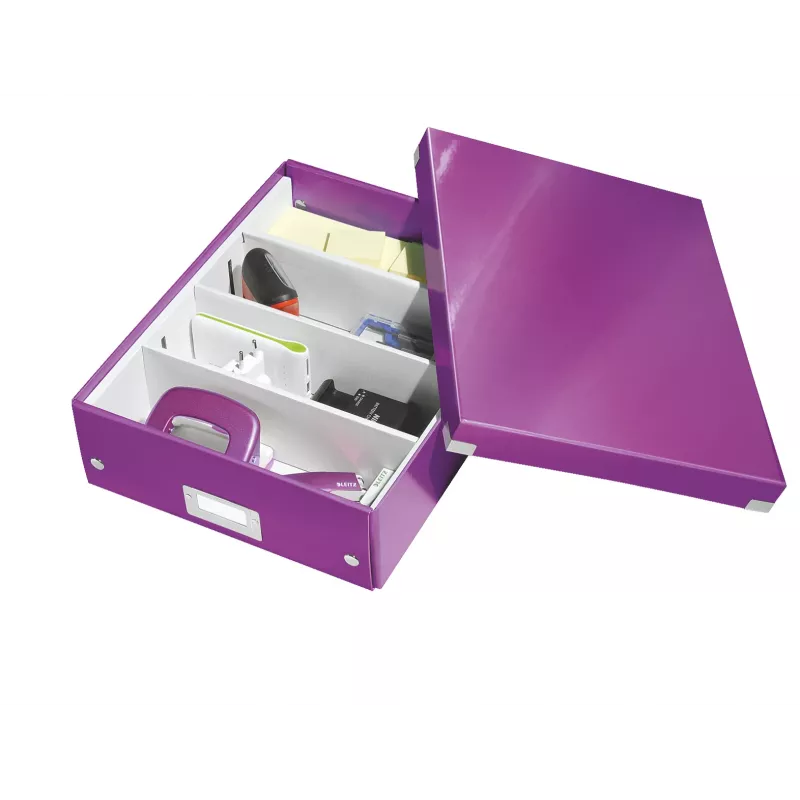 Leitz Click & Store WOW Medium Organiser Box, Purple, Carton, 880 g
