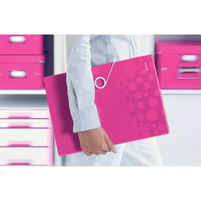 Leitz Project File WOW PP, Conventional file folder, A4, Polypropylene (PP), Metallic, Pink, 200 sheets, 254 mm