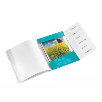 Leitz Divider Book WOW PP 6 tabs, A4, Polypropylene (PP), Blue, Metallic, 200 sheets, 260 mm, 17 mm