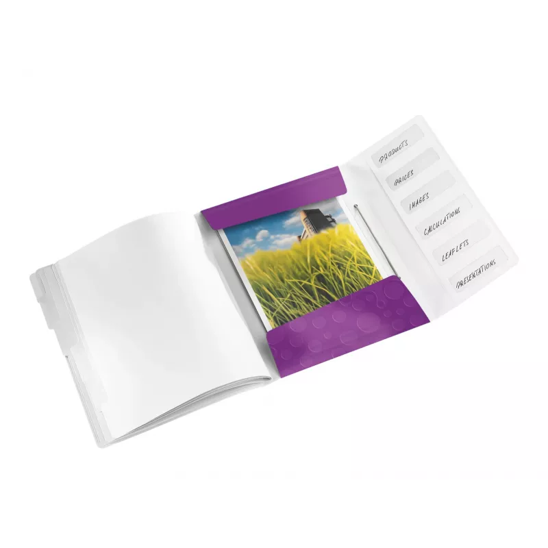 Leitz Divider Book WOW PP 6 tabs, A4, Polypropylene (PP), Metallic, Purple, 200 sheets, 260 mm, 17 mm