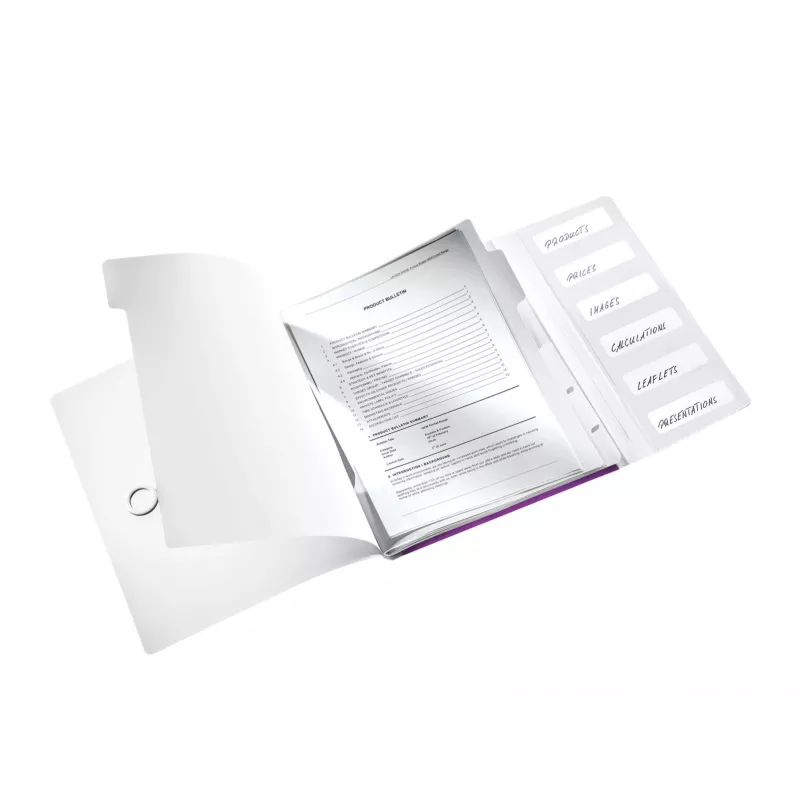 Leitz Divider Book WOW PP 6 tabs, A4, Polypropylene (PP), Metallic, Purple, 200 sheets, 260 mm, 17 mm