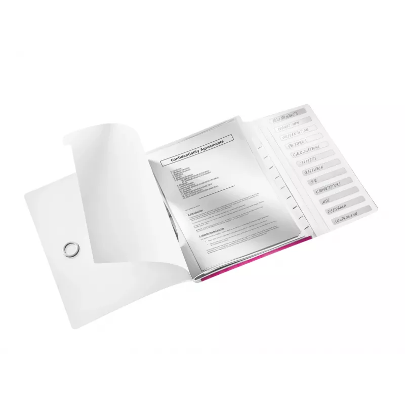 Leitz Divider Book WOW PP 12 tabs, A4, Polypropylene (PP), Metallic, Pink, 200 sheets, 265 mm, 17 mm