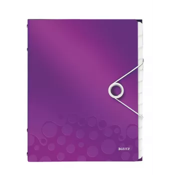 Leitz Divider Book WOW PP 12 tabs, A4, Polypropylene (PP), Metallic, Purple, 200 sheets, 265 mm, 17 mm