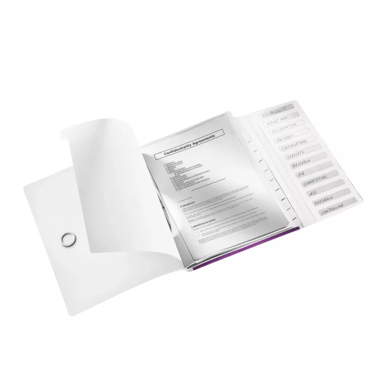 Leitz Divider Book WOW PP 12 tabs, A4, Polypropylene (PP), Metallic, Purple, 200 sheets, 265 mm, 17 mm