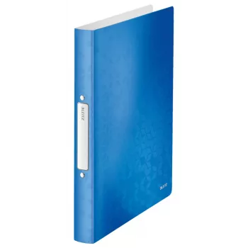 Leitz Ringbinder WOW PP A4 2RR/25mm, A4, Round ring, Polypropylene (PP), Blue, Metallic, White, 190 sheets