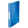 Leitz Ringbinder WOW PP A4 2RR/25mm, A4, Round ring, Polypropylene (PP), Blue, Metallic, White, 190 sheets