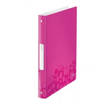 Leitz WOW Ring Binder, A4, Polypropylene (PP), Metallic, Pink, 200 sheets, 2.5 cm, 257 mm