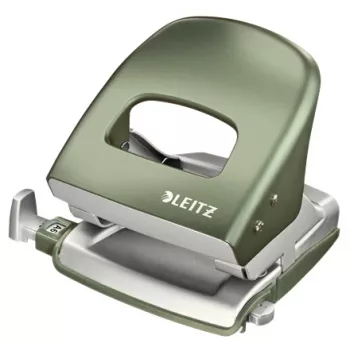 Leitz NeXXt Hole Punch Style, 2-hole 30 sheets Metal, 30 sheets, Green, Silver, Metal, 8 cm, A6, 107 mm