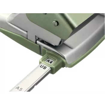 Leitz NeXXt Hole Punch Style, 2-hole 30 sheets Metal, 30 sheets, Green, Silver, Metal, 8 cm, A6, 107 mm