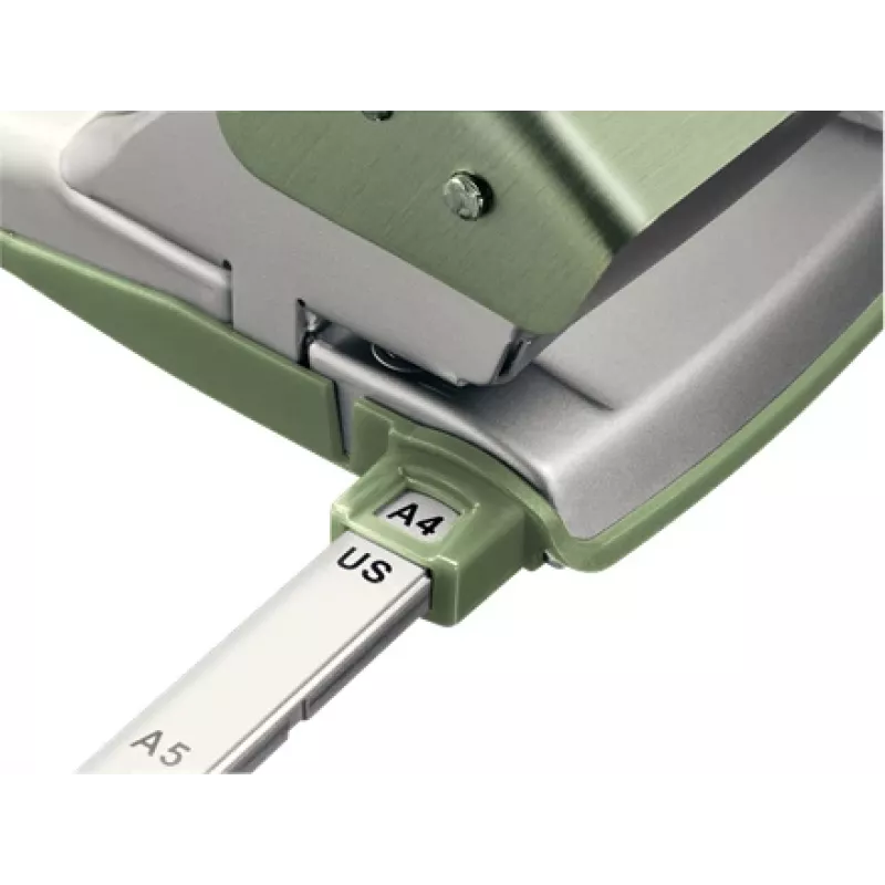 Leitz NeXXt Hole Punch Style, 2-hole 30 sheets Metal, 30 sheets, Green, Silver, Metal, 8 cm, A6, 107 mm
