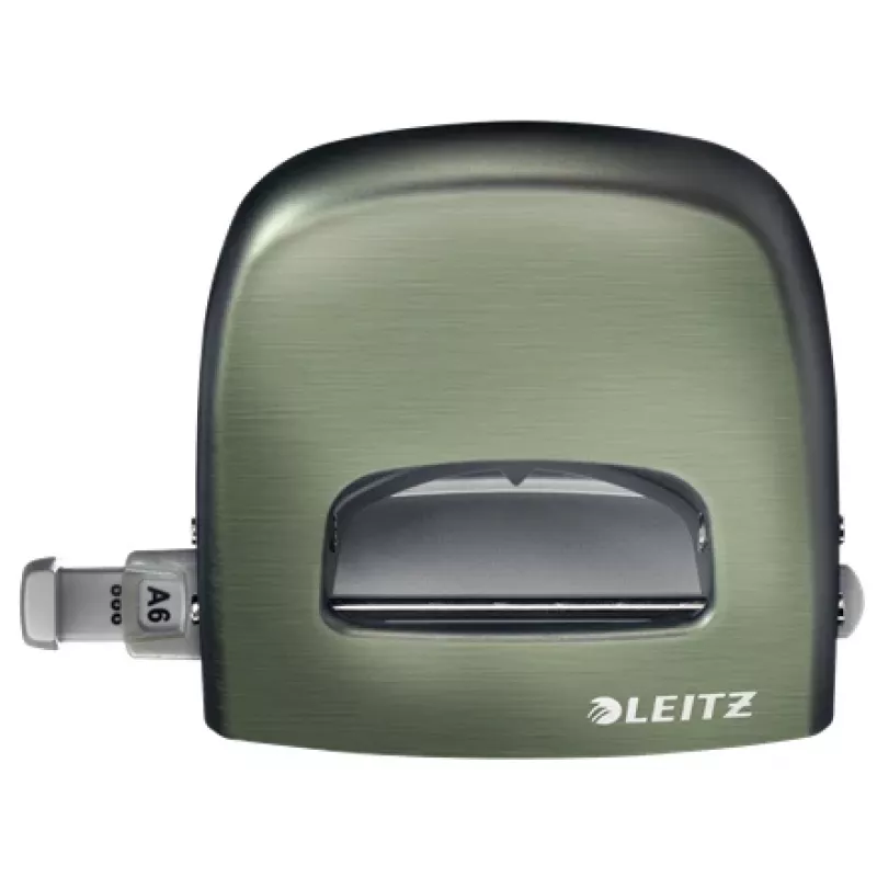 Leitz NeXXt Hole Punch Style, 2-hole 30 sheets Metal, 30 sheets, Green, Silver, Metal, 8 cm, A6, 107 mm