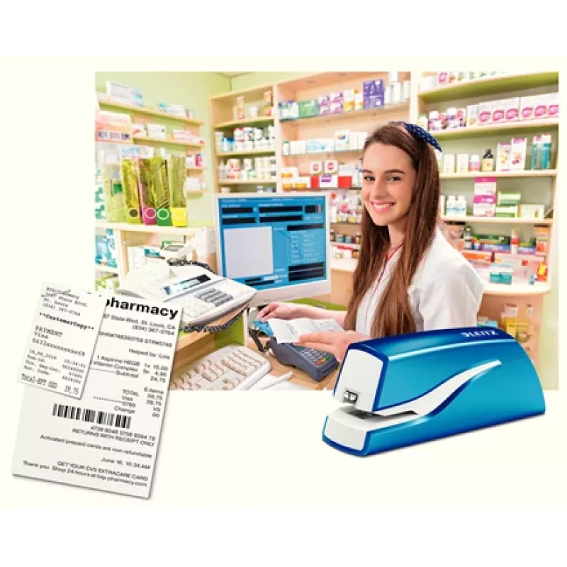 Leitz NeXXt Stapler Battery-powered WOW 5566, 10 sheets, 1 cm, Plastic, Blue, White, Battery, 50 mm