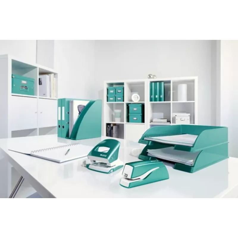 Leitz NeXXt Stapler Battery-powered WOW 5566, 10 sheets, 1 cm, Plastic, Blue, White, Battery, 50 mm