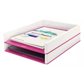 Leitz Letter Tray WOW Dual Colour, Plastic, Metallic, Pink, A4, 267 mm, 336 mm, 49 mm