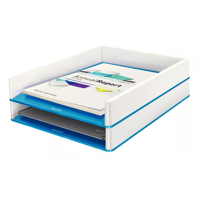 Leitz Letter Tray WOW Dual Colour, Plastic, Blue, Metallic, A4, 267 mm, 336 mm, 49 mm