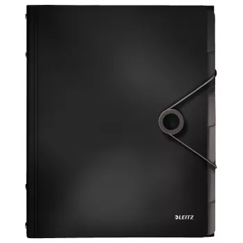 Leitz Divider Book Solid 6 tabs, Flap folder, A4, Polypropylene (PP), Black, 200 sheets, 80 g/m²
