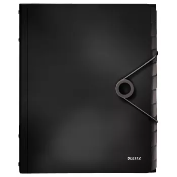 Leitz Divider Book Solid 12 tabs, Flap folder, A4, Polypropylene (PP), Black, 200 sheets, 80 g/m²