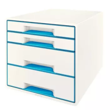 Leitz Drawer Cabinet WOW Cube 4-drawer, 4 drawer(s), Plastic, Blue, White, 1 pc(s), 287 mm, 270 mm