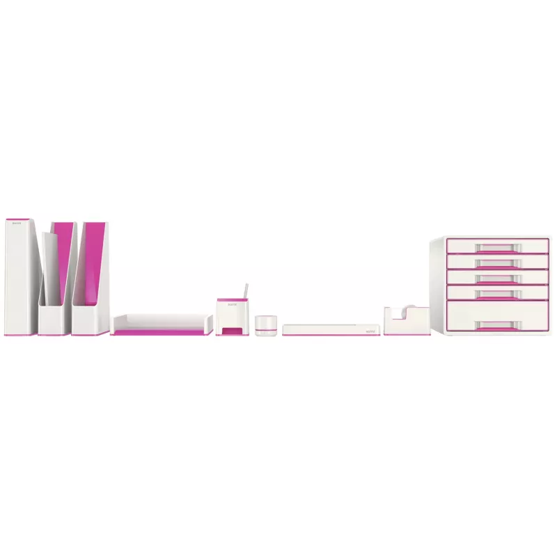 Leitz Drawer Cabinet WOW Cube 5-drawer, 5 drawer(s), Plastic, Pink, White, 1 pc(s), 270 mm, 287 mm