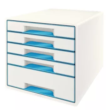 Leitz Drawer Cabinet WOW Cube 5-drawer, 5 drawer(s), Plastic, Blue, White, 1 pc(s), 287 mm, 270 mm