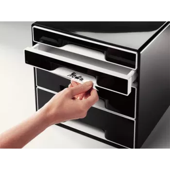Leitz Desk Cube 4-drawer, 4 drawer(s), Plastic, Black, 1 pc(s), 270 mm, 287 mm
