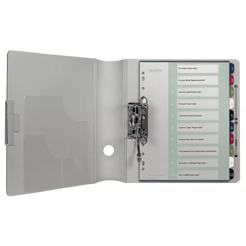 Leitz Index PC Printable 1-10 Style PP A4+, Numeric tab index, Polypropylene (PP), Multicolour, Portrait, A4 Maxi, 245 mm