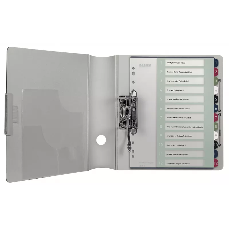 Leitz Index PC Printable 1-12 Style PP A4+, Numeric tab index, Polypropylene (PP), Multicolour, Portrait, A4 Maxi, 245 mm