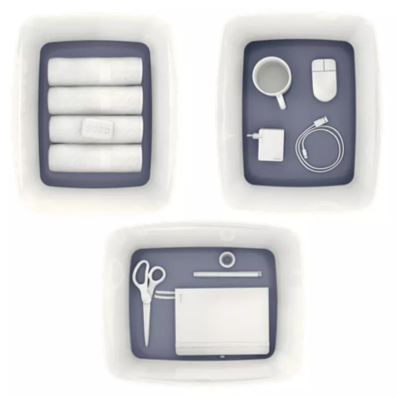 Esselte 5216-10-01 Storage box Rectangular Acrylonitrile butadiene styrene (ABS) Grey, White
