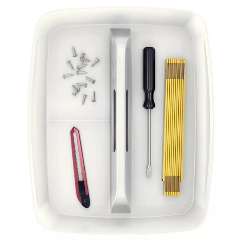 Leitz MyBox Organiser Tray with handle Large, Storage, White, Plastic, 307 mm, 375 mm, 101 mm, 740 g