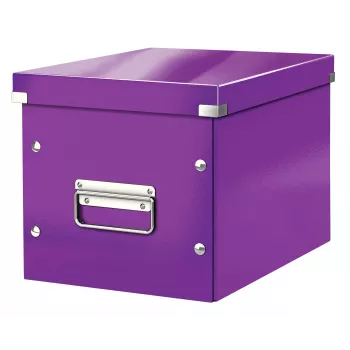 Leitz Storage Box Click & Store WOW Cube Medium, Purple, Carton, 260 mm, 260 mm, 240 mm