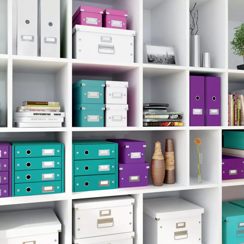 Leitz Storage Box Click & Store WOW Cube Medium, Purple, Carton, 260 mm, 260 mm, 240 mm