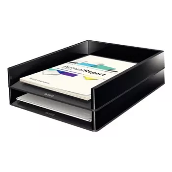 Leitz Letter Tray Dual Colour, Plastic, Black, A4, A4, Brochure, Catalogue, Envelope, Flat file, Folder, Letter, Paper, 267 mm