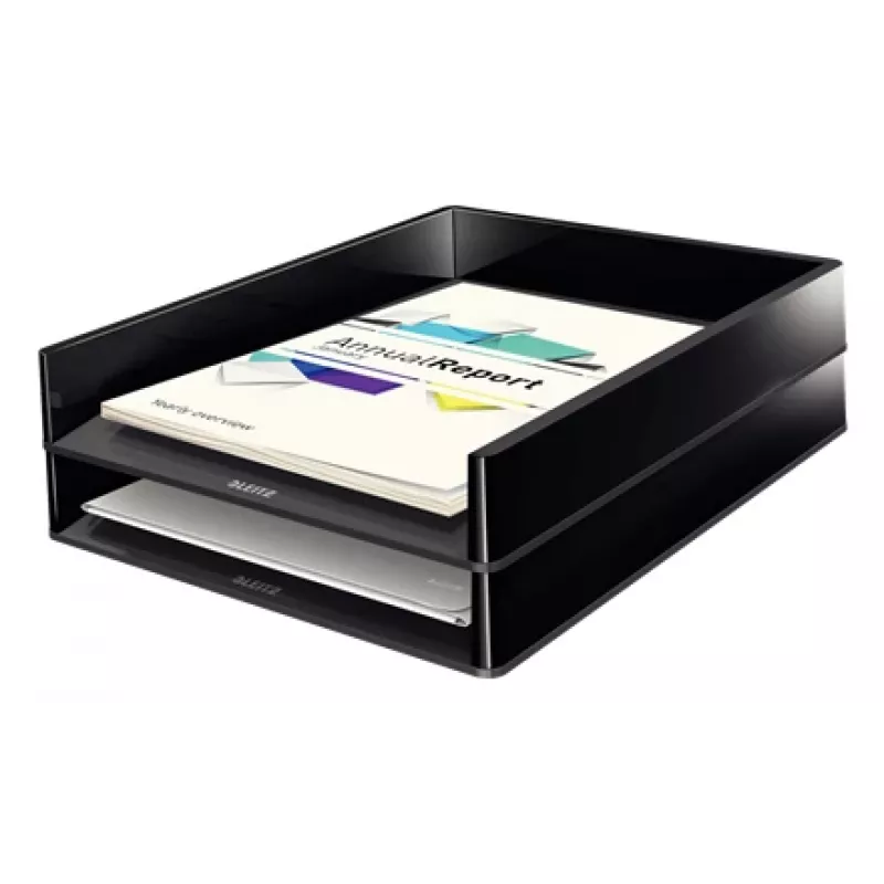 Leitz Letter Tray Dual Colour, Plastic, Black, A4, A4, Brochure, Catalogue, Envelope, Flat file, Folder, Letter, Paper, 267 mm