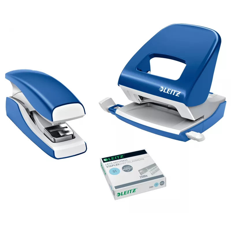 Leitz Stapler Softpress Flat Clinch 30 sheets, 30 sheets, Blue, Flat clinch, Leitz Softpress staples, Plastic, 80 g/m²