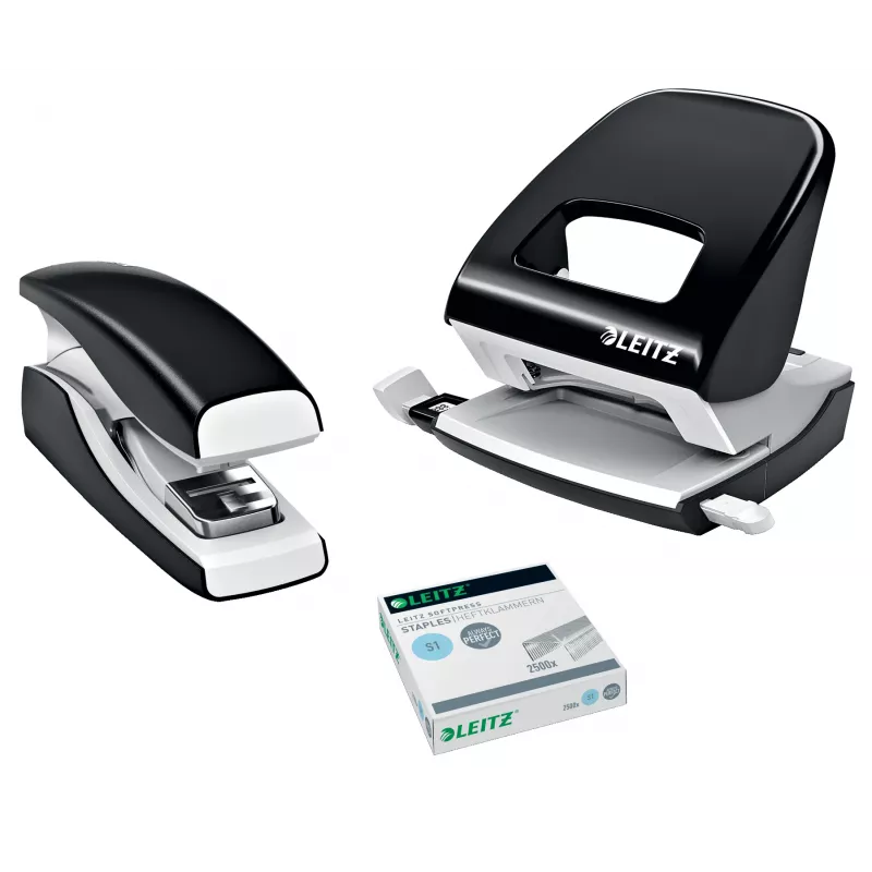 Leitz Stapler Softpress Flat Clinch 30 sheets, 30 sheets, Black, Flat clinch, Leitz Softpress staples, Plastic, 80 g/m²