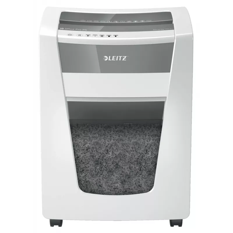 Leitz IQ Office Pro Paper Shredder P5, Micro-cut shredding, 23 cm, 2 x 15 mm, 30 L, 300 sheets, 55 dB