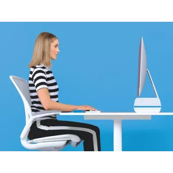 Leitz Monitor Stand Adjustable Ergo WOW, 68.6 cm (27 inch), Height adjustment, Blue, White