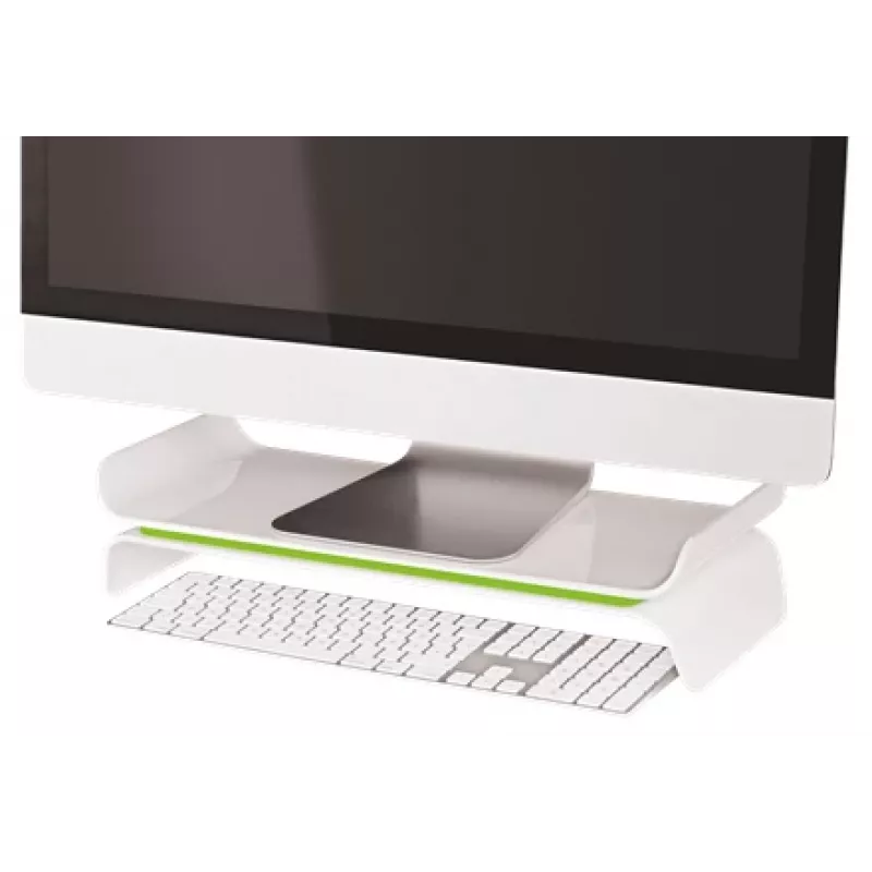 Leitz Monitor Stand Adjustable Ergo WOW, 68.6 cm (27 inch), Height adjustment, Green, White