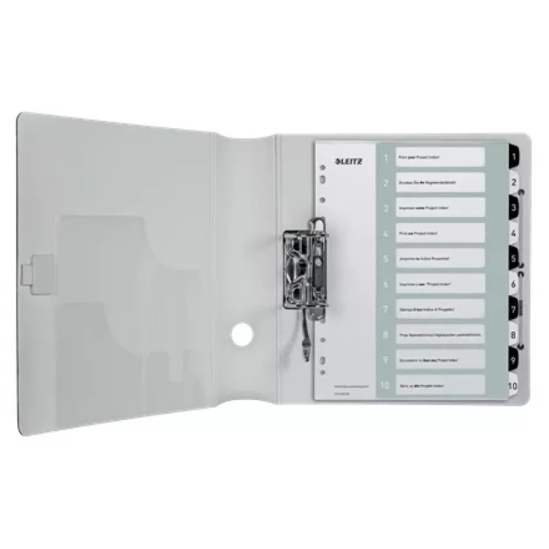 Leitz Indices Printable PP A4+ 1-10 WOW White/Black, Numeric tab index, Polypropylene (PP), Black, White, A4 Maxi, 245 mm, 305 mm