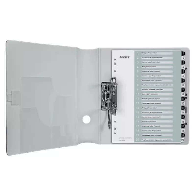Leitz Indices Printable PP A4+ 1-20 WOW White/Black, Numeric tab index, Polypropylene (PP), Black, White, A4 Maxi, 245 mm, 305 mm