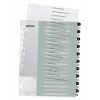 Leitz Indices Printable PP A4+ 1-20 WOW White/Black, Numeric tab index, Polypropylene (PP), Black, White, A4 Maxi, 245 mm, 305 mm