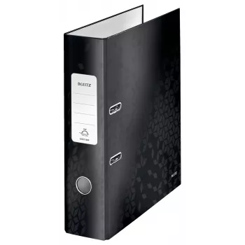 Leitz Lever Arch File 180° WOW POB/Laminated A4/80mm, A4, Carton, Black, 600 sheets, 80 g/m², 8 cm