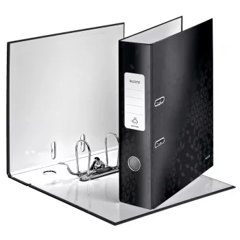 Leitz Lever Arch File 180° WOW POB/Laminated A4/80mm, A4, Carton, Black, 600 sheets, 80 g/m², 8 cm