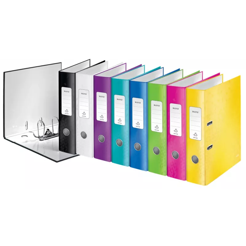 Leitz Lever Arch File 180° WOW POB/Laminated A4/80mm, A4, Carton, Black, 600 sheets, 80 g/m², 8 cm