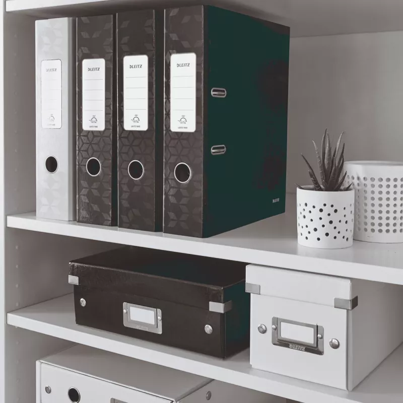 Leitz Lever Arch File 180° WOW POB/Laminated A4/80mm, A4, Carton, Black, 600 sheets, 80 g/m², 8 cm
