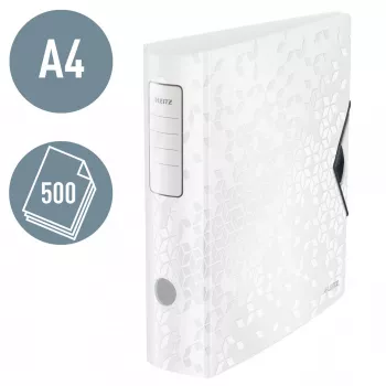 Leitz Lever Arch File Active PP WOW A4/80mm, A4, D-ring, Storage, Polyfoam, White, 500 sheets