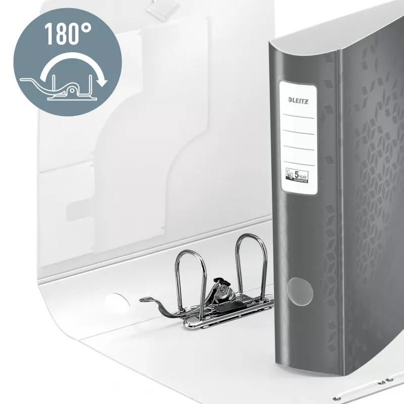 Leitz Lever Arch File Active PP WOW A4/80mm, A4, D-ring, Storage, Polyfoam, White, 500 sheets