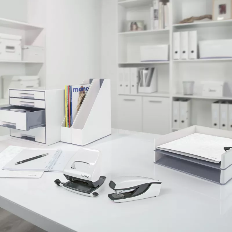 Leitz Lever Arch File Active PP WOW A4/80mm, A4, D-ring, Storage, Polyfoam, White, 500 sheets