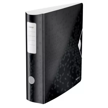Leitz Lever Arch File Active PP WOW A4/80mm, A4, D-ring, Storage, Polyfoam, Black, 500 sheets