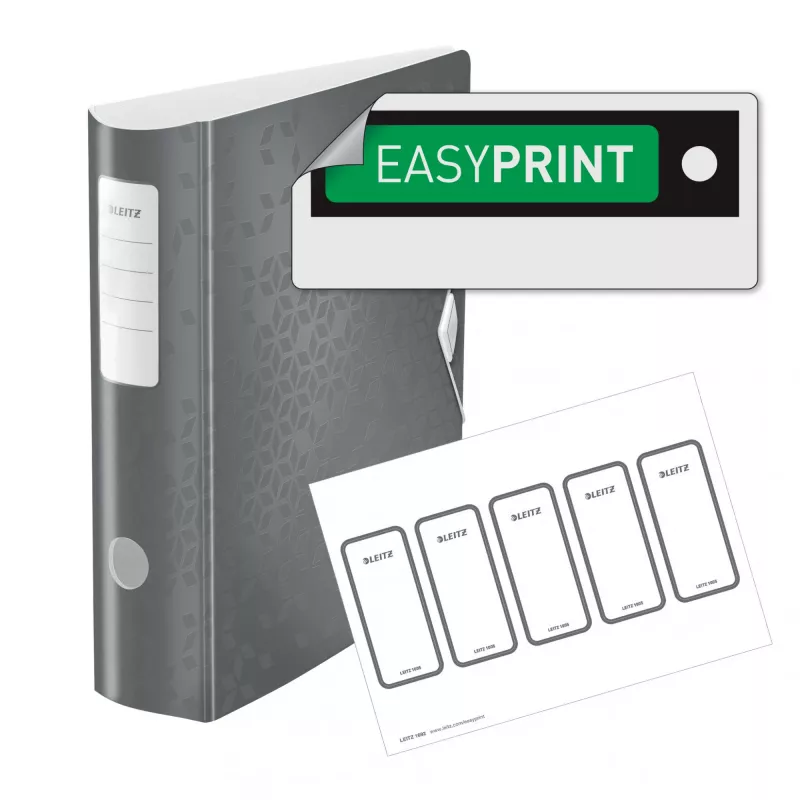Leitz Lever Arch File Active PP WOW A4/80mm, A4, D-ring, Storage, Polyfoam, Black, 500 sheets
